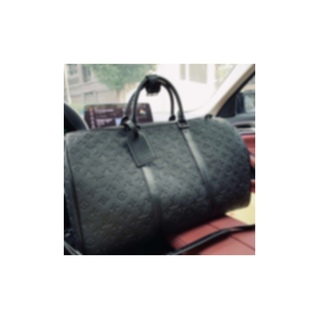 Leather Blackout Duffle Bag 1